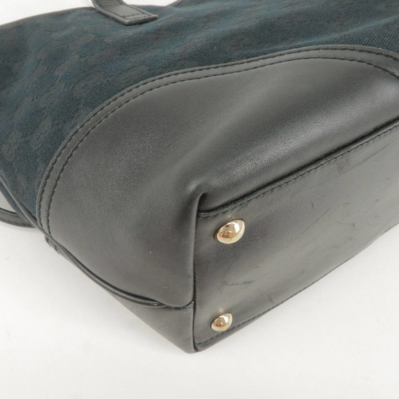 💎✨BEAUTIFUL✨💎 GUCCI Tote Bag Black GG Canvas Leather - Picture 11 of 16